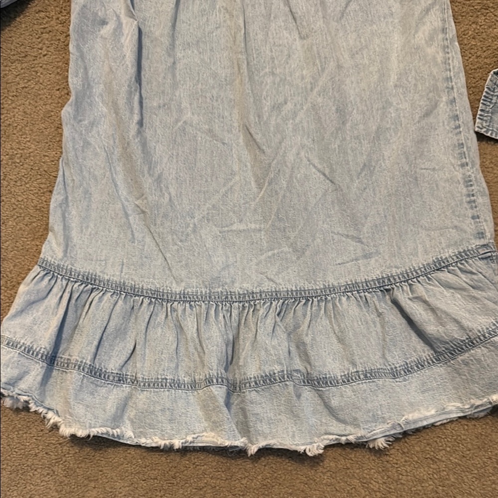 Elan Blue Ruffled Buttoned Mini Dress - Picture 9 of 11